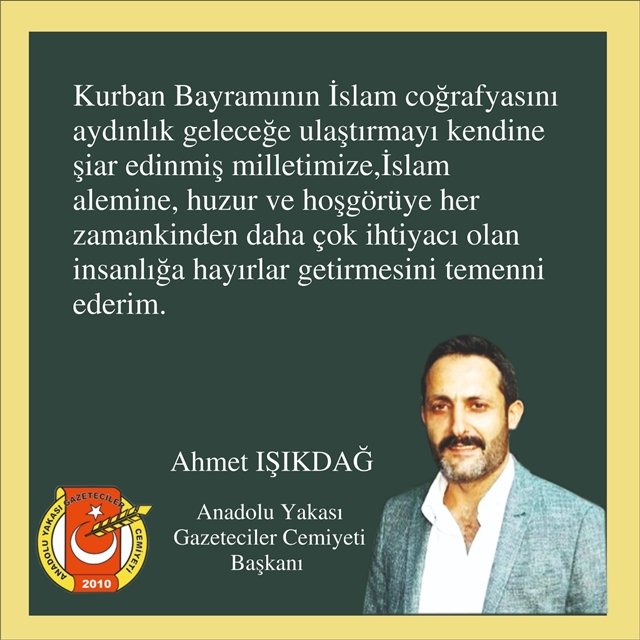 Ahmet Işıkdağ`ın Kurban Bayramı mesajı 