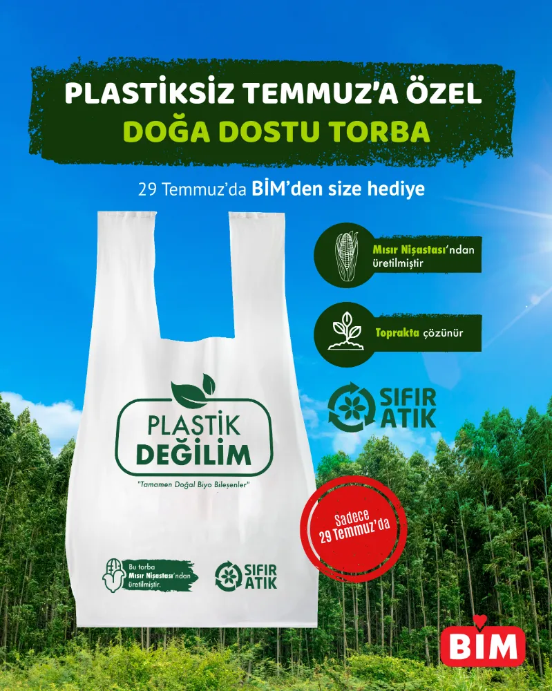 BİM, Müşterilerine Nişasta Bazlı Çevre Dostu Torba Hediye Ediyor