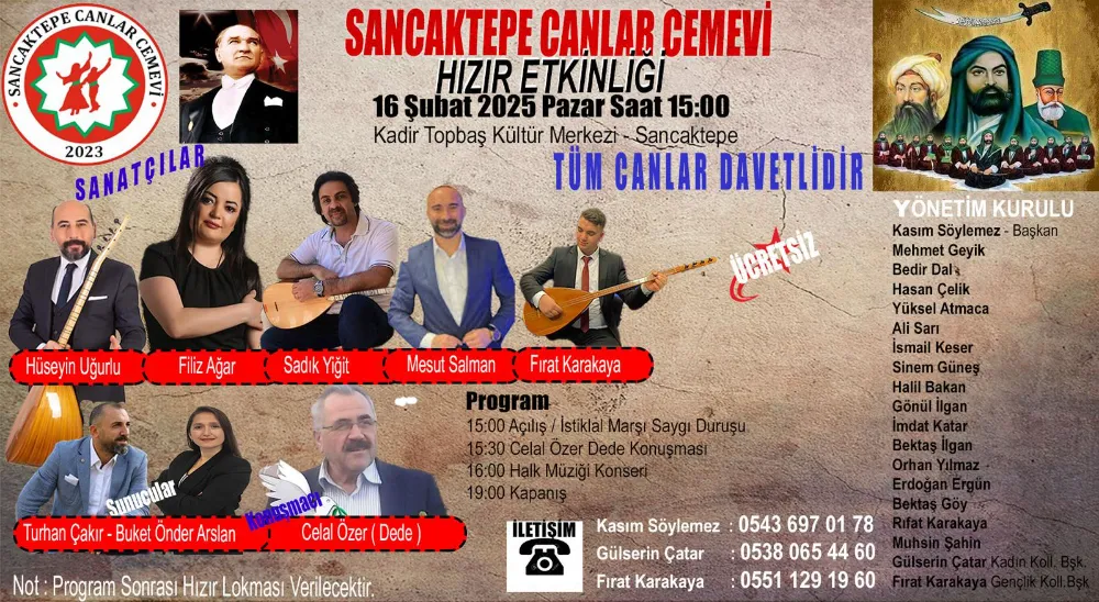 Sancaktepe Canlar Cemevi Hızır etkinliği düzenliyor