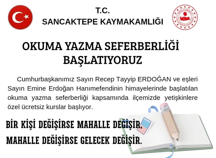 Sancaktepe Kaymakamlığı’ndan Okuma Yazma Seferberliği