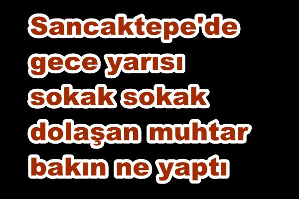 Sancaktepe`de gece yarısı sokak sokak dolaşan muhtar bakın ne yaptı 